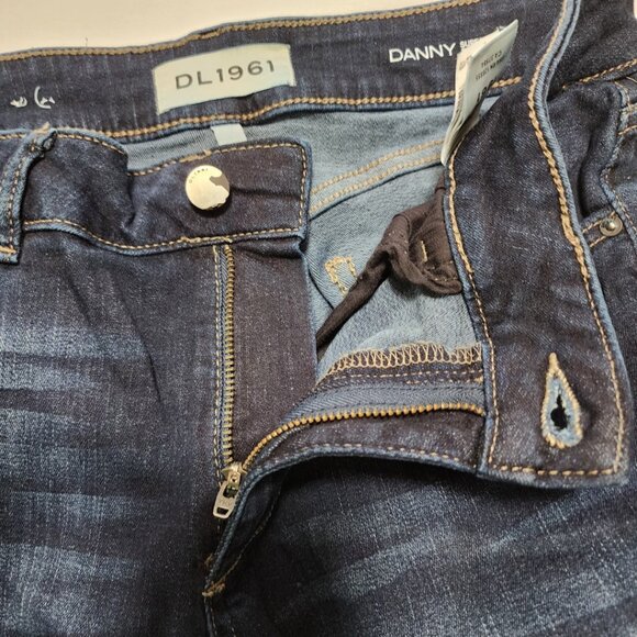 DL1961 Dark Wash Stretch Denim High Rise Danny Model Skinny Jeans - Picture 4 of 6